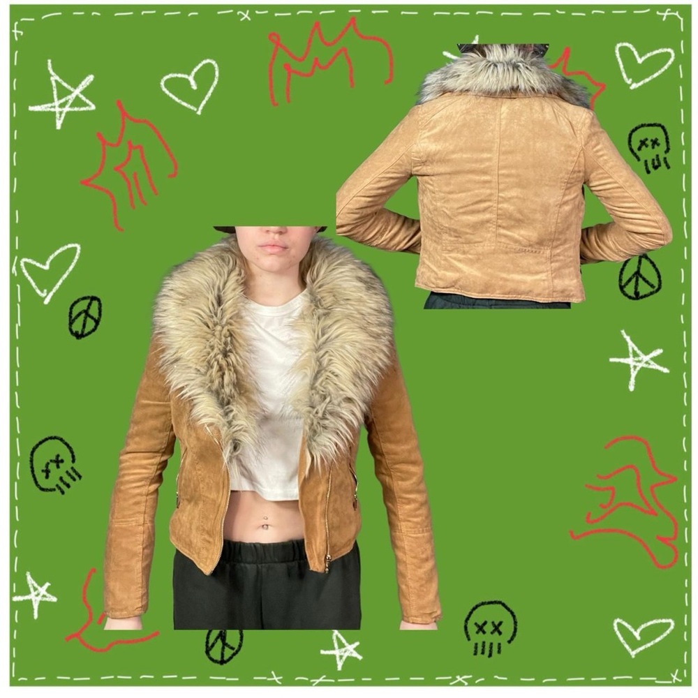 tan fur coat